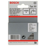 AGRAFES À FIL FIN TYPE 53, 11,4 X 0,74 X 10 MM, 1000 PIÈCES, EN ACIER INOXYDABLE BOSCH 2609200216