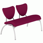 CHAUFFEUSE AINHOA 2 PLACES PIÈTEMENT GRIS TISSU COLORIS MAGENTA - MANUTAN COLLECTIVITÉS