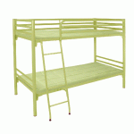 LIT SUPERPOSÉ MÉTAL ALBA 90X200CM SOMMIER À LATTES COLORIS ANIS - MANUTAN COLLECTIVITÉS