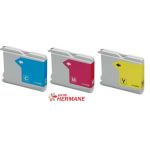 LOT DE 3 CARTOUCHES COMPATIBLE BROTHER LC1000 COULEUR