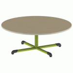 TABLE BANDANA ROND Ø120 T1 PC STR POLY. HM. BEIGE/VERT AC - MOBIDECOR