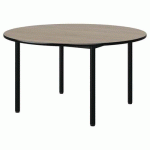 TABLE MALIBU Ø 120 T3 4P STRA CHÊNE 1146/NOIR NOIR 9005