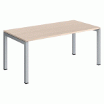 BUREAU DROIT CHÊNE CLAIR ARKO L 160 CM PIÈTEMENT MÉTAL ALUMINIUM