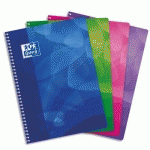 CAHIER OXFORD LAGOON - COUVERTURE POLYPROPYLENE - SPIRALE - A4 - 100 PAGES - 90G - SEYES - COLORIS ASSORTIS
