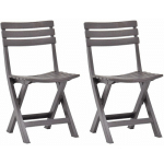 CHAISES DE JARDIN PLIABLES 2 PCS PLASTIQUE MOCHA