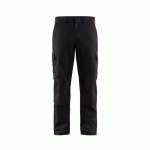 PANTALON DE TRAVAIL INDUSTRIE À POCHES GENOUILLÈRES STRETCH 2D NOIR/ROUGE D136 - BLAKLADER