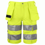 PROJOB 6535 SHORTS - EN ISO 20471 CLASSE 2/1 JAUNE/NOIR - TAILLE 38