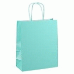 SAC MAGASIN KRAFT POIGNÉES TORSADÉES VERT CLAIR 18 X 8 X 22 CM - PAQUET DE 50