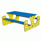 TABLE-BANC OURSON 6 ENFANTS HAUT. D\' ASSISE 18 CM BLEU - MANUTAN COLLECTIVITÉS