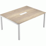 TABLE DE RÉUNION TRENDY - CHÊNE CANADIEN - PIEDS BLANC - ARTARREDI