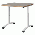 TABLE MALIBU 80X80 T3/T6 DL ST ALAISÉ GRIS U727/BLC 9016
