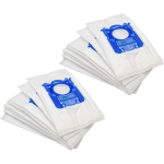 20X SACS COMPATIBLE AVEC PHILIPS FC 9104 HYGIENE SPECIALIST, FC 9105 HYGIENE, FC 9106 HARD FLOOR SPECIALIST ASPIRATEUR - BLANC - VHBW