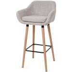 JAMAIS UTILISÉ] TABOURET DE BAR MALMÖ T381, CHAISE DE BAR TABOURET DE COMPTOIR TEXTILE, GRIS CRÈME - GREY