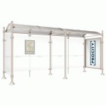 ABRI BUS PROVINCE 5 M VITRINE 1 BARDAGE LAT. INOX GRIS 7044 - PROCITY