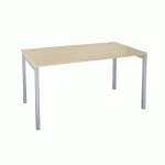 BUREAU DROIT SQUADRA L 140 X P 80 CM CHÊNE CLAIR PIÈTEMENT MÉTAL ALUMINIUM