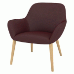 FAUTEUIL CITY DOSSIER BAS PIED BOIS ENDUIT PVC GRENAT - QUADRIFOGLIO