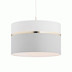 ARGON SUSPENSION EN TISSU LONG 1 LAMPE BLANC/GRIS/LAITON