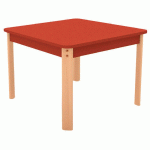 TABLE ERGO CARRÉE T5 - ROUGE/HÊTRE - MANUTAN COLLECTIVITÉS