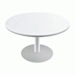 TABLE RONDE ACTUAL - L. 100 X 100 CM - PLATEAU BLANC - PIETEMENT TULIPE BLANC