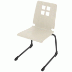 CHAISE COQUE DAMIER PIÈTEMENT LUGE ACIER - BLANC PASTEL/CARBONE - RODET