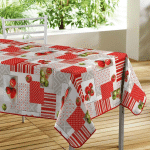 NAPPE RECTANGULAIRE TOILE CIRÉE 140X240CM AMANDINE - ROUGE