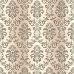 PAPIER PEINT INTISSÉ ROCOCO IDÉAL SALLE À MANGER | PAPIER PEINT À MOTIFS BAROQUE BEIGE & DORÉ | TAPISSERIE STYLE RÉTRO AVEC ORNEMENT FLEURI - 10,05 X