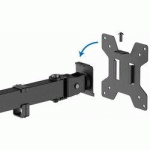 SUPPORT DOUBLE ÉCRAN, LONGUEUR BRAS 376 MM, NOIR