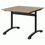 TABLE MALIBU 80X80 T4 DL STRA ALAISÉ CHÊNE 1146/NOIR 9005