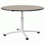 TABLE MALIBU Ø 120 T3/T6 PC ST SUR ACACIA-NOIR BLC 9016 - MANUTAN EXPERT
