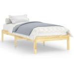 STRUCTURE DE LIT EN BOIS MASSIF SIMPLE CONCEPTION 90X190 CM DIVERSES COULEURS COULEUR : BRUN CLAIR