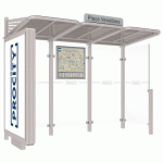 ABRI BUS CONVIVIALE 3 M CAISSON BARDAGE DROIT GRIS 7044 - PROCITY