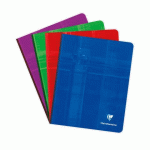 LOT DE 5 - CAHIER BROCHURE DOS TOILÉ 16,5X21CM 192 PAGES PETITS CARREAUX + MARGE - ASSORTIS