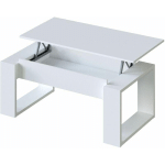 TABLE BASSE RELEVABLE - MÉLAMINÉ BLANC - L 105 X P 55 X H 45 CM NOVA