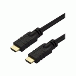 STARTECH.COM 10M(30FT) HDMI 2.0 CABLE, 4K 60HZ ACTIVE HDMI CABLE, CL2 RATED FOR IN WALL INSTALLATION, LONG DURABLE HIGH SPEED ULTRA-HD HDMI CABLE, HDR 10, 18GBPS, MALE TO MALE CORD, BLACK - AL-MYLAR EMI SHIELDING (HD2MM10MA) - CÂBLE HDMI - 10 M