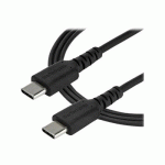 STARTECH.COM 2M USB C CHARGING CABLE, DURABLE FAST CHARGE & SYNC USB 2.0 TYPE C TO USB C LAPTOP CHARGER CORD, TPE JACKET ARAMID FIBER M/M 60W BLACK, SAMSUNG S10, S20 IPAD PRO MS SURFACE - HEAVY DUTY AND RUGGED (RUSB2CC2MB) - CÂBLE USB DE TYPE-C - USB-C P