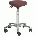 TABOURET TRIA-TISSU CURA-BAS-ROULETTESEASY ROLLING-ROUGE - GLOBAL PROFESSIONAL SEATING