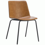 CHAISE BAXTER STRUC MÉTAL NOIR - ASS/DOSS TISSU PVC - CAMEL - STAMP