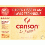 PAPIER LISSE BLANC LAVIS TECHNIQUE, 240 X 320 MM - LOT DE 3