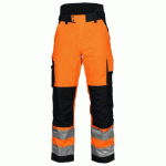 PROJOB 6514 PANTALON POLYCOTON DOUBLE - EN ISO 20471 CLASSE 3 - EN 343 3/1/X ORANGE/NOIR - TAILLE 38