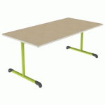 TABLE BANDANA 160X80 T4 DL STR POLY. HÊTRE MIEL BEIG/VERT AC - MOBIDECOR