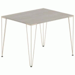 TABLE RÉUNION LORI 100 X 70 CM PLATEAU CHÊNE GRIS PIED TAUPE - MBA
