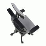 FAUTEUIL DE BUREAU ERGONOMIQUE LEVEL, TISSU FILET, AVEC ACCOUDOIRS 3D ET APPUI-TÊTE, MÉCANISME SYNCHRONE, PIEDS NOIRS - GRIS