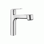 HAMBERGER SANITARY - MITIGEUR D'EVIER KWC DOMO CHROME, BEC AMOVIBLE 120° DOUCHETTE EXTRACTIBLE