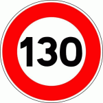 PANNEAU LIMITATION VITESSE 130 KM/H-850MM-CL2 - KELIAS