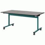TABLE MALIBU RAB. 160X80 T5 DL ST BÉTON F186/NOIR BLEU 5018