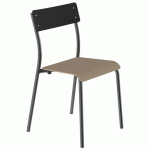 CHAISE ANDRÉ 4P T6 ASS HÊTRE DOS NOIR ÉBÈNE PIÈT. TRSPARENT - MOBIDECOR