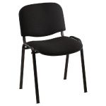 CHAISE DE RÉUNION & VISITEUR FIRST - TISSU NOIR - PIEDS NOIR (PRIX À L'UNITÉ)