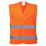 LOT DE 8 - PORTWEST C474 GILET DOUBLE BANDE ORANGE - TAILLE L/XL