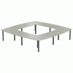 TABLE RÉUNION ATEM 350 X 350 CM PIED ROND ANTH /CHÊNE GRIS - MBA