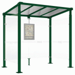 ABRI BUS MILAN 2.50 M - 2 BARDAGES LATÉRAUX - VERT 6005 - PROCITY